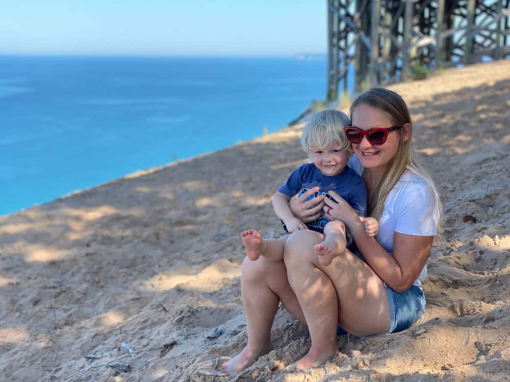 Digital Marketing Agency employee Abby Dawson with son