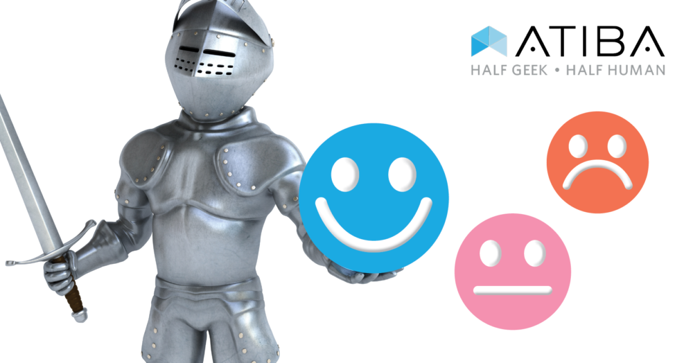 graphic: Knight in armour with emoticons